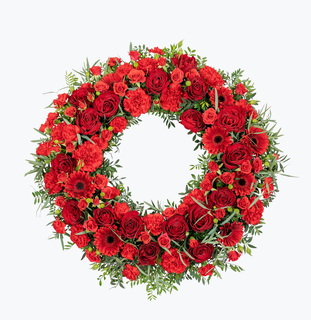 Krans i rødt (60 cm)