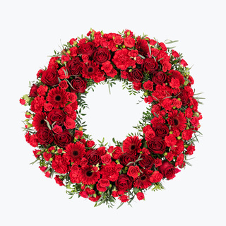 Krans i rødt (65 cm)