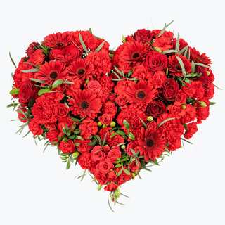 Hjerte i rødt (45 cm)